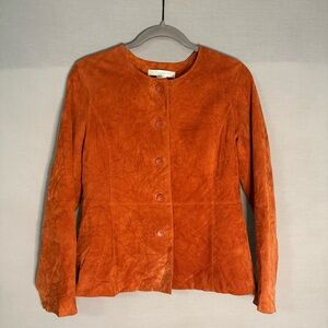 Vintage 1980's Pursuits Ltd. Burnt Orange Genuine‎ Suede Leather Jacket Boho 8